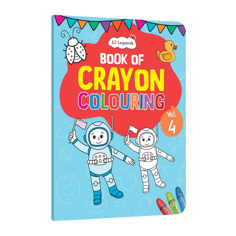Lil Legends Book Of Crayon Colouring Vol 4 for Kids | Animals, Birds and Surrounding World | Boosts Focus, Creativity and Patience | Fun Activity Book | For UKG/Class 1/Class 2 | Age 4+