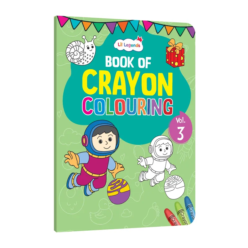 Lil Legends Crayon Colouring Book Vol 3 for Kids | Bold Outlines and Simple Designs | Animals, Birds and Surrounding World | Fun Colouring Activity Book | For LKG/UKG | Age 3+