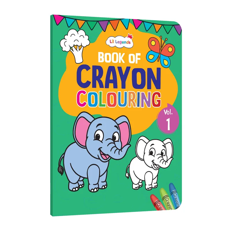 Lil Legends Crayon Colouring Book Vol 1 for Kids | Bold Outlines and Simple Designs | Animals, Birds and More | Fun Colouring Activity Book | For Nursery/LKG | Age 2+