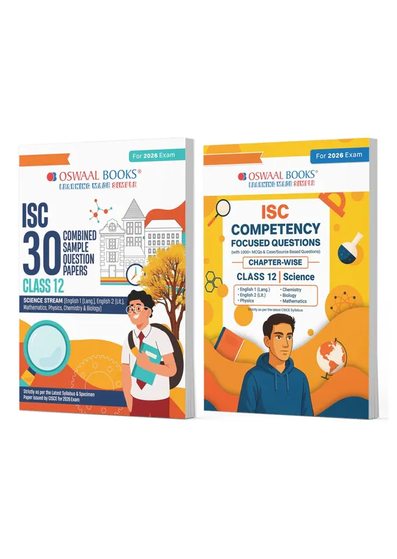 ISC Class 12, 30 Combined Sample Question Papers + Competency Focused Questions Science Stream (Set of 2 Books) for 2026 Board Exams