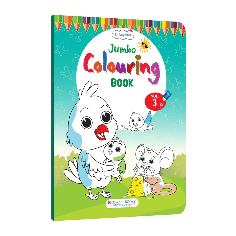 Lil Legends Jumbo Colouring Book Vol 3 for Kids | Bold Outlines and Fun Designs | Nature, Animals and Fun Scenes | Big Size Colouring Activity Book | For Toddlers/LKG/UKG | Age 5+