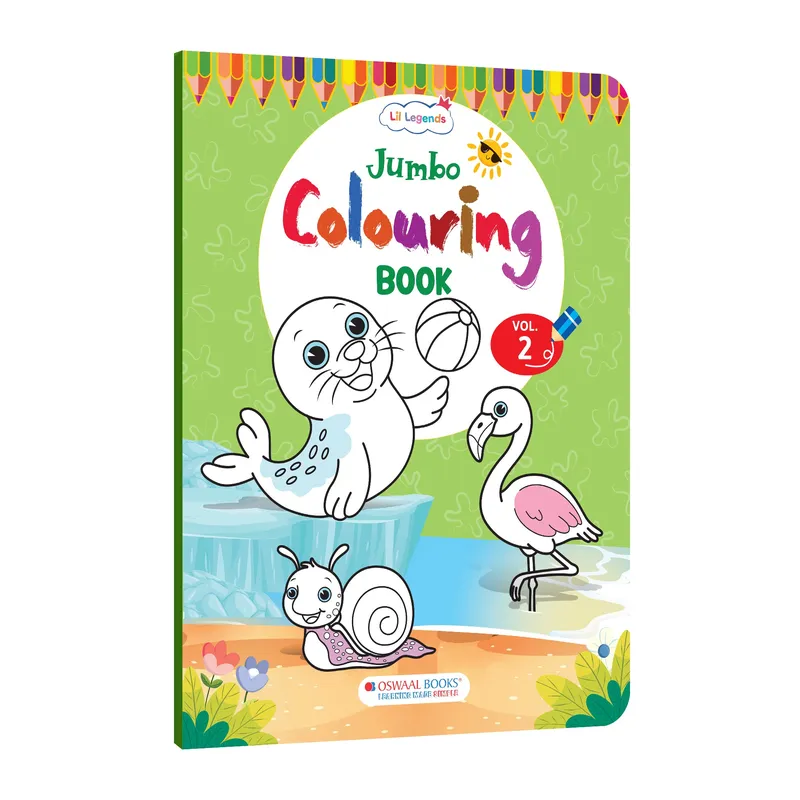 Lil Legends Jumbo Colouring Book Vol 2 for Kids | Bold Outlines and Fun Designs | Animals, Birds and Nature Scenes | Big Size Colouring Activity Book | For Toddlers/LKG/UKG | Age 4+