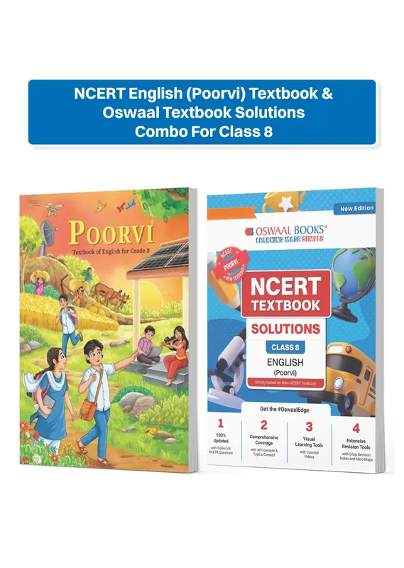 CBSE Class 8 NCERT English (Poorvi) Textbook & Textbook Solutions Combo For Class 8 | With Mind Maps & Mock Papers | All Concepts & Topics Covered | Set of 2 Books (For 2026-27 Exam)