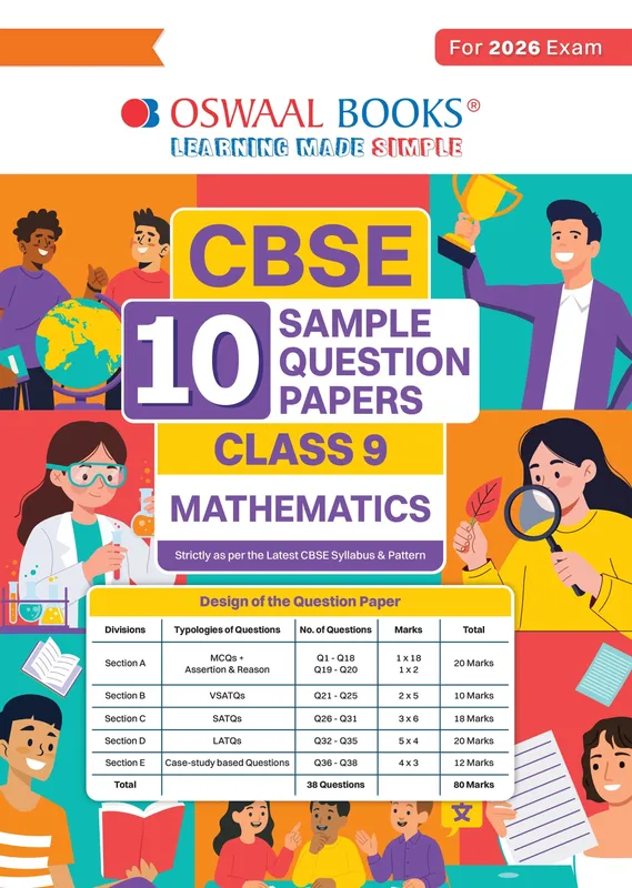 CBSE 10 Sample Question Papers Class 9 Mathematics For 2026 Exam | Strictly as per Latest Syllabus, Recommended by Topper's Includes Solved Papers, Mind Maps, Revision Notes & Competency-Based Qs