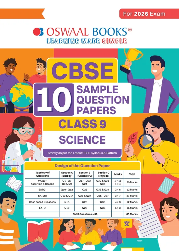 CBSE 10 Sample Question Papers Class 9 Science For 2026 Exam | Strictly as per Latest Syllabus, Recommended by Topper's Includes Solved Papers, Mind Maps, Revision Notes & Competency-Based Qs