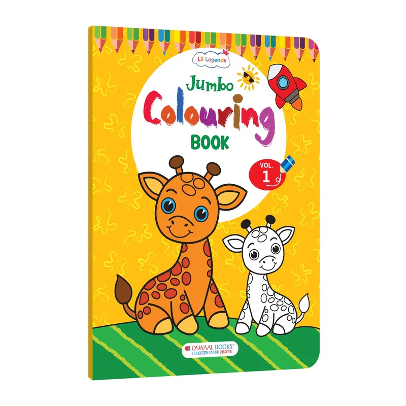 Lil Legends Jumbo Colouring Book Vol 1 for Kids | Bold Outlines and Fun Designs | Animals and Birds | Big Size Colouring Activity Book | For Nursery/LKG | Age 3+