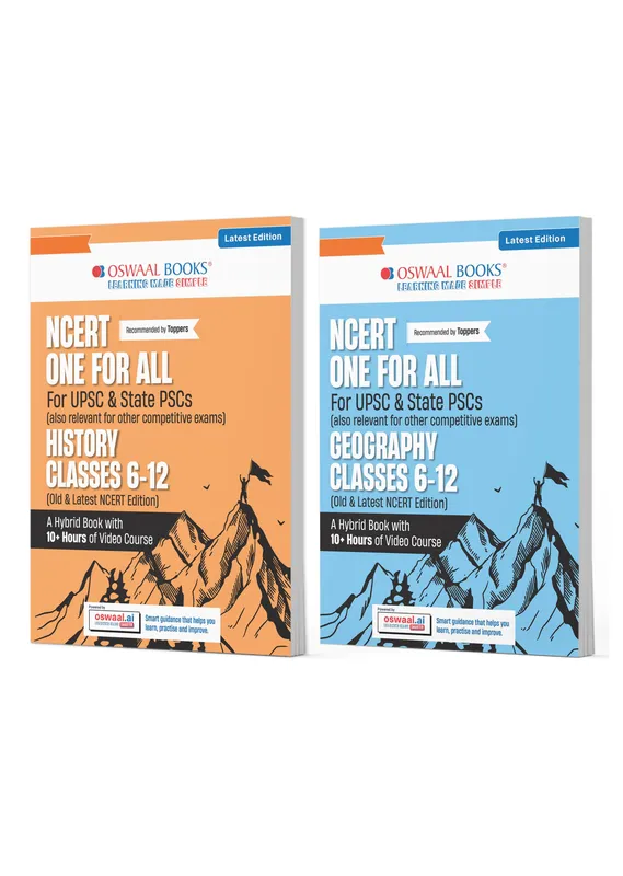 NCERT One for All Book For UPSC and State PSCs History and Geography (Set of 2 Books) (Old and New NCERT Edition) Latest Edition