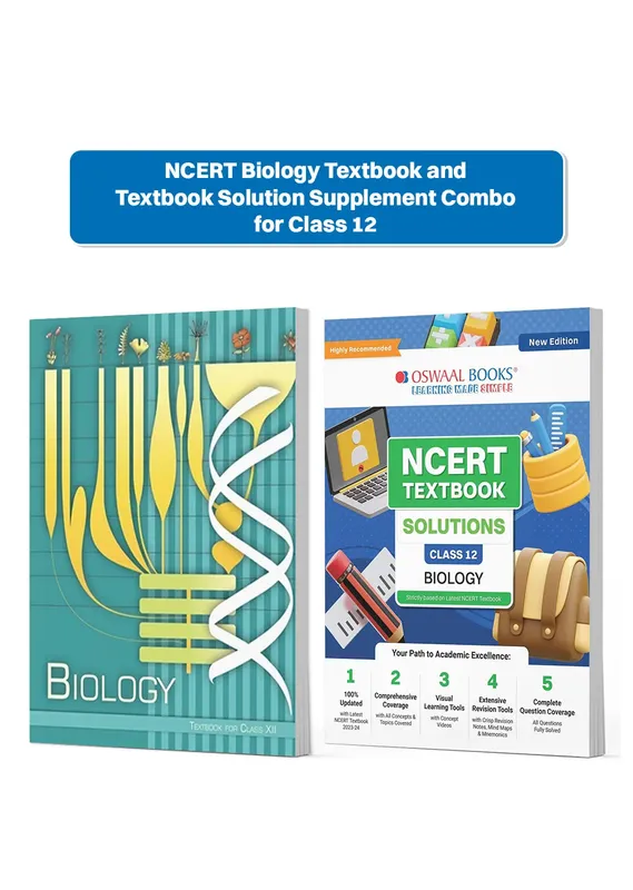 CBSE Class 12 NCERT Biology Textbook and Textbook Solution Supplement for Class 12 | Competency Focused Questions | Concept Clarity | Mind Maps | Mnemonics (Set of 2 Books, For 2026 Exam)