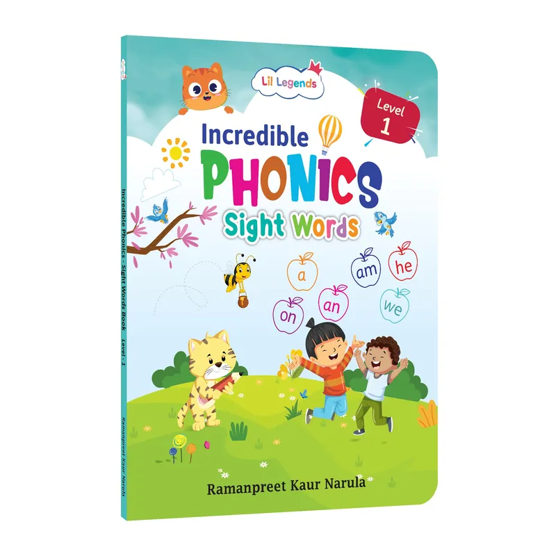 Lil Legends Incredible Phonics Level 1 Sight Words Book for Kids | High Frequency Words and CVC Words | English Reading and Activity Book | For Nursery/LKG | Age 3-5
