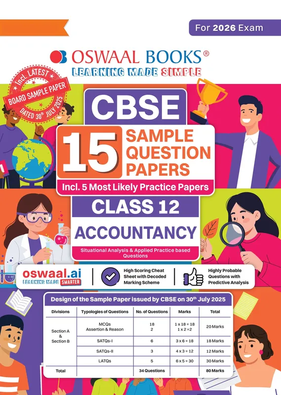CBSE 15 Sample Question Papers Class 12 Accountancy for 2026 Board Exam (As per CBSE Sample Question Paper issued on 30 July 2025), recommended by 2025 CBSE Toppers with Chapter-wise Highly Probable Questions