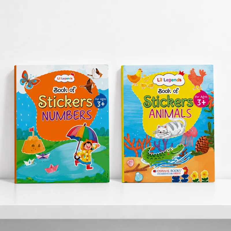 Lil Legends Books of Stickers Animals and Numbers | Set of 2 for Age 3+ | Learn Animal Names and ABC With Fun Activities | Educational Workbook | For Toddlers/Nursery/LKG