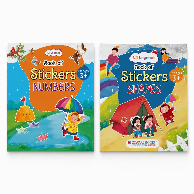 Lil Legends Books of Stickers Shapes and Numbers | Set of 2 for Age 3+ | Learn Shapes and Counting With Fun Activities | Educational Workbook | For Toddlers/Nursery/LKG