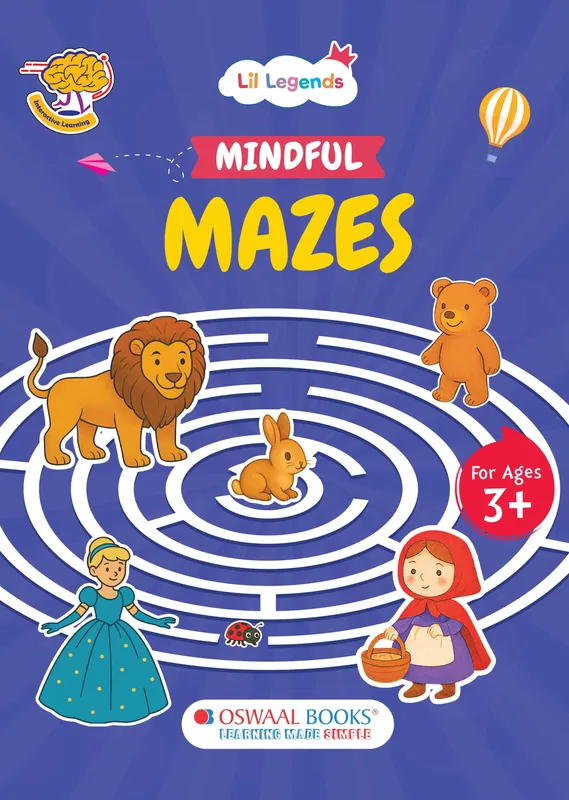 Lil Legends Interactive Learning Activity Book Mindful Mazes for Kids | Fun and Challenging Mazes | Boosts Focus, Critical Thinking & Problem Solving Skills | For UKG/Class 1 and 2 | Age 3+