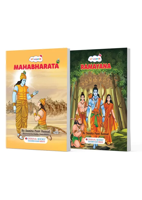 Lil Legends Ramayan & Mahabharat Padded Story Book Set of 2 for Kids Age 7+ Years - Illustrated Indian Mythology Stories for Children | Epic Tales with Colourful Pictures for Young Readers