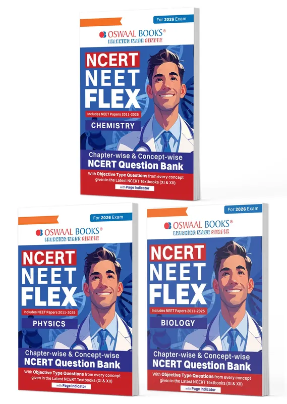 NCERT NEET FLEX - Physics, Chemistry, Biology (Set of 3) | Chapter & Topic-wise | NCERT Question Bank | 2500+ Qs, PYQs 2025 & 2024, Sample Papers, Mind Maps, NCERT + Exemplar | For 2026, 2027 & 2028 Exams