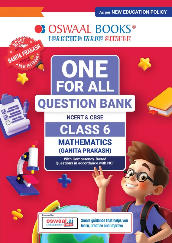CBSE Class-6 One for All Mathematics (Ganita Prakash) For 2026-27 Exam | As Per Latest NCERT & CBSE Syllabus | Chapter-wise Question Bank, Revision Notes, Theory, Solved Examples & Competency Based Questions