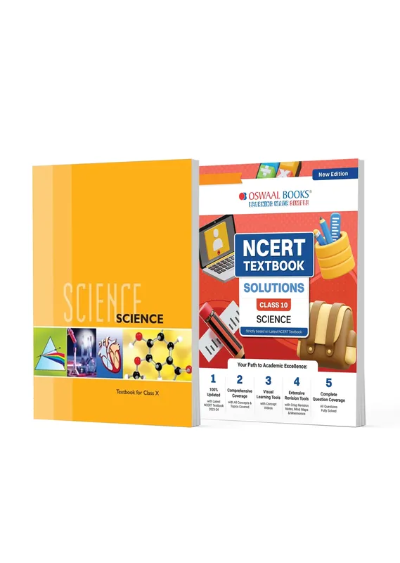 CBSE Class 10 NCERT Science Textbook and Textbook Solution Supplement for Class 10 | Competency Focused Questions | Concept Clarity | Mind Maps | Mnemonics (Set of 2 Books, For 2026 Exam)
