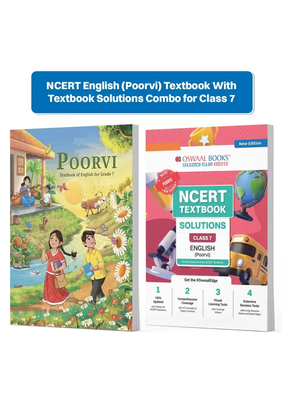 CBSE Class 7 NCERT English (Poorvi) Textbook With Textbook Solutions for Class 7 | Set of 2 Books | Covered Concept, Mind Maps, Mock Papers | Updated NCERT Pattern (For Upcoming Exams)