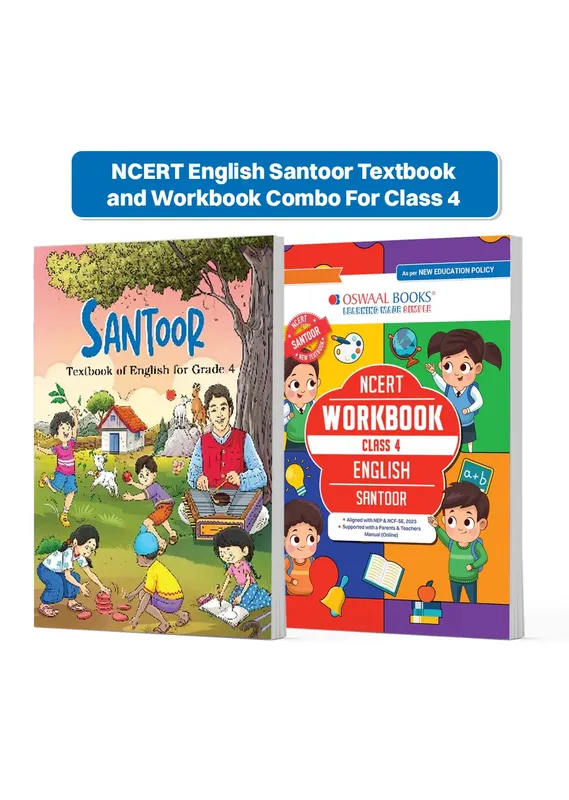 CBSE Class 4 NCERT English Santoor Textbook and Workbook For Class 4 | Updated NCERT Pattern | Includes Mind Maps & Revision notes | Teachers Manual (Set of 2 Books)