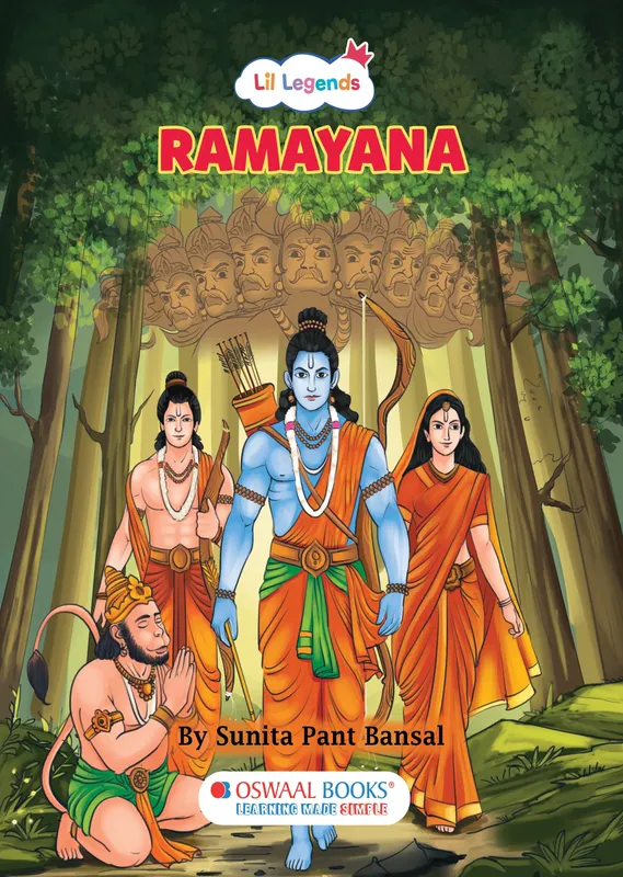 Lil Legends Ramayan Story Book for Kids | Illustrated Indian Mythology Stories | Epic Tales of Lord Rama, Sita & Hanuman With Padded Cover | Cultural Learning Picture Book | Age 7+ Years