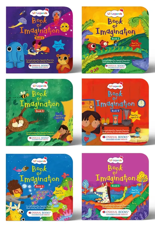 Lil Legends Book of Imagination Set for Kids | Parts 1 to 6 | Set of 6 Activity Books | Drawing, Doodling, Creative Writing, Colouring & Art | Age 5-10 Years | Screen-Free Set