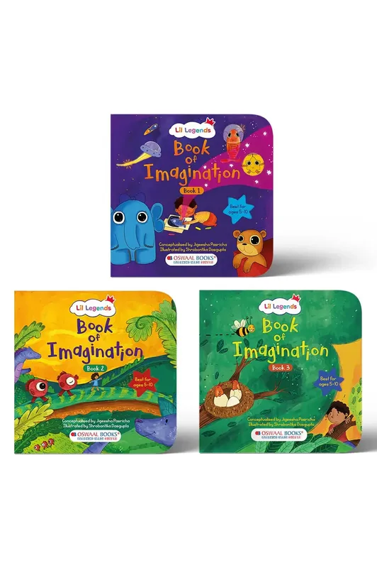 Lil Legends Book of Imagination Set for Kids | Parts 1, 2 & 3 | Set of 3 Activity Books | Drawing, Doodling, Creative Writing, Colouring & Art | Age 5-10 Years | Screen-Free Workbook