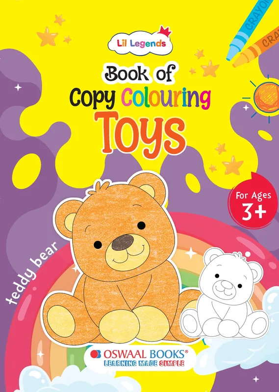 Lil Legends Book of Copy Colouring for Kids | Toys Theme | Fun Colouring Activity Book | Creativity, Colour Recognition & Fine Motor Skills | Age 3+ Years