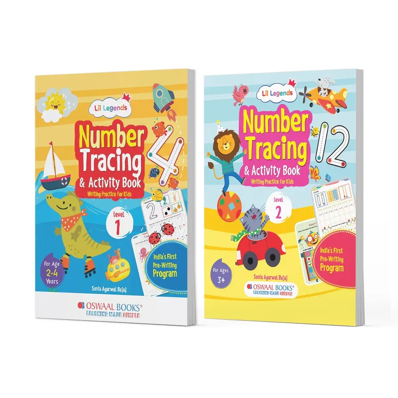 Lil Legends Number Tracing & Activity Book Bundle for Kids | Set of 2 Books | Writing Practice & Maths Readiness | Fine Motor Skills | Age 2-4 Years