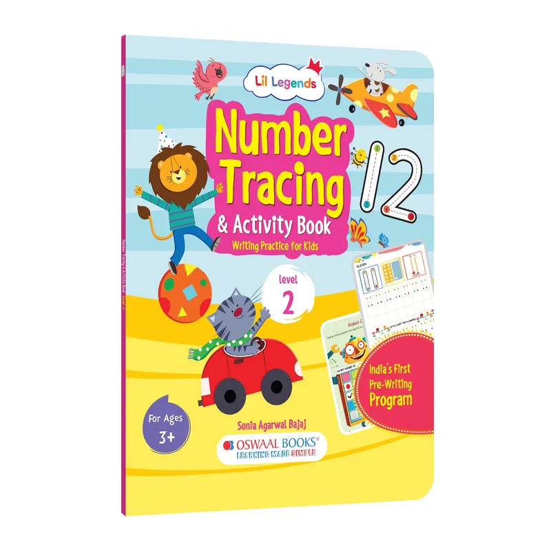 Lil Legends Writing Books Number Tracing and Activity Book Level 2 for Kids | Step-by-Step Writing Practice | Counting, Fun Activities and Early Maths Workbook | For LKG/UKG | Age 3+