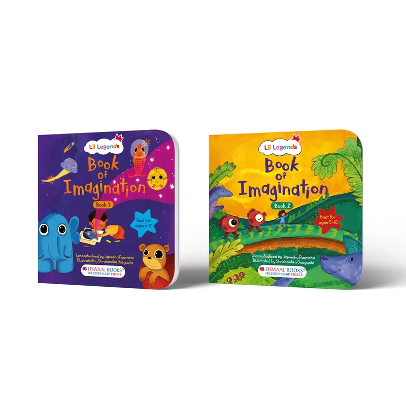 Lil Legends Book of Imagination Part 1 and 2 for Kids Age 5-10 Years | Set of 2 Activity Books | Drawing, Doodling, Creative Writing and Art | Screen-Free Workbook