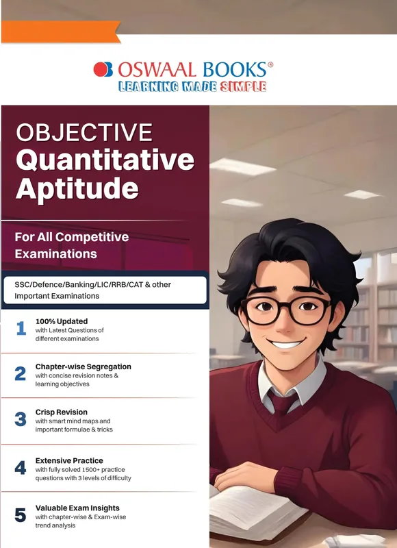 Oswaal Objective Quantitative Aptitude for All Competitive Exams English Medium | Chapter-wise & Topic-wise with 1500+ Previous Years Questions | SSC, Banking, RRB, Defence, LIC | Latest Edition