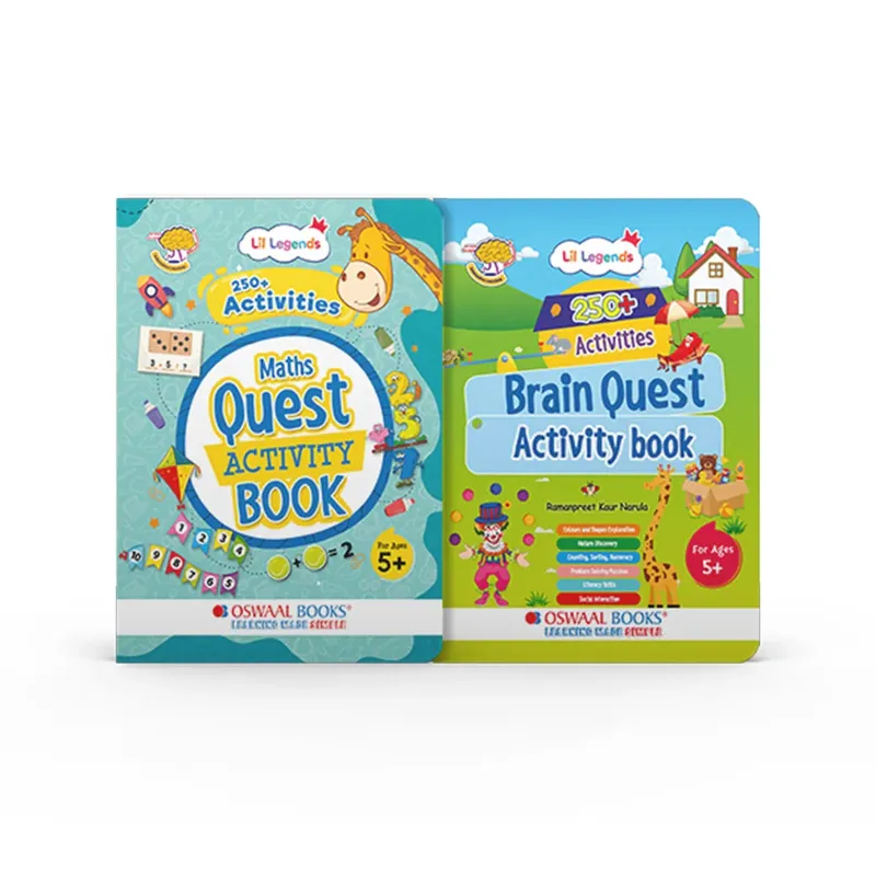 Lil Legends 250+ Activities Set of 2 For Kids | Age 5+ | Maths and Brain Quest | Puzzles, Colouring, Sorting, Counting and Numeracy Workbooks | For UKG/Class 1