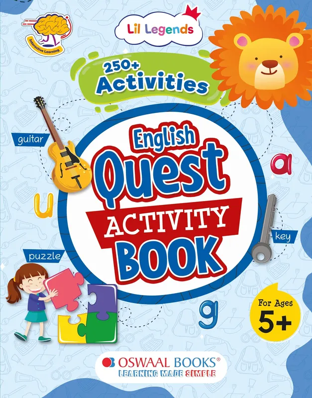 Lil Legends 250+ Activities English Quest Activity Book for Age 5+ | Puzzles, Phonics and Grammar Practice | Fun learning Activities, Vocabulary and Reading Skills | For UKG/Class 1