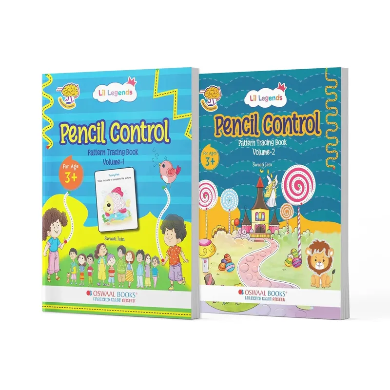 Lil Legends Pencil Control Pattern Tracing Book Vol 1 and Vol 2 for Kids | Set of 2 Books for Tracing Activities | Pre-Writing Practice Workbook | For Nursery/LKG | Age 3+