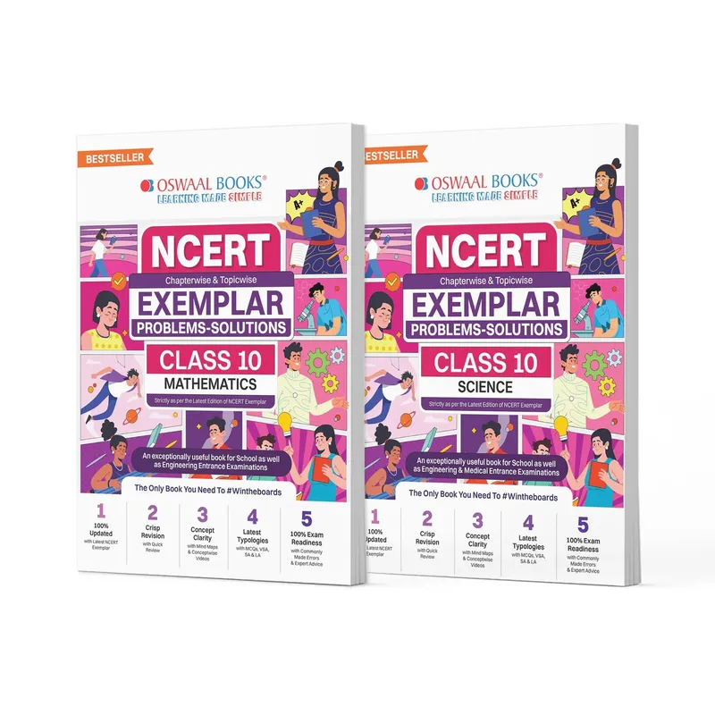 CBSE Class 10 NCERT Exemplar (Problems - Solutions) Class 10 Mathematics & Science (Set of 2 Books) For Latest Exam
