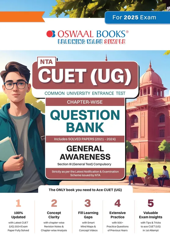 NTA CUET (UG) | Chapter-wise & Topic-wise Question Bank | General Awareness | Section III (Compulsory) Solved Papers (2021-2024) | For 2025 Exam