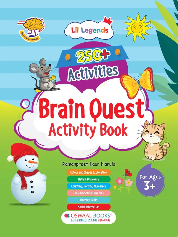 Lil Legends 250+ Activities- Brain Quest Activity Book for Age 3+ | Brain Booster Activity Book | Puzzles, Colours and Shapes, Counting, Sorting, Numeracy and Word Search | For Nursery/LKG