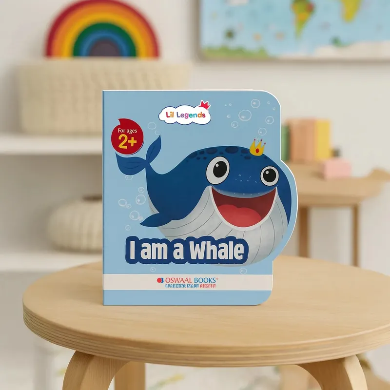 Lil Legends Shaped Board Book - Sea Animals: Whale | Whale-Shaped Picture Book for Kids Age 2+ Years | Early Learning Book with Colourful Illustrations for Toddlers & Preschoolers