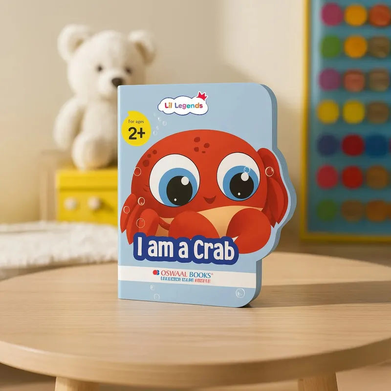 Lil Legends Shaped Board Book - Sea Animals: Crab | Crab-Shaped Picture Book for Kids Age 2+ Years | Early Learning Book with Colourful Illustrations for Toddlers & Preschoolers