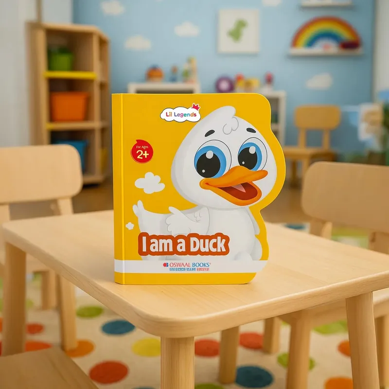 Lil Legends Shaped Board Book - Farm Animals: Duck | Duck-Shaped Picture Book for Kids Age 2+ Years | Early Learning Book with Colourful Illustrations for Toddlers & Preschoolers