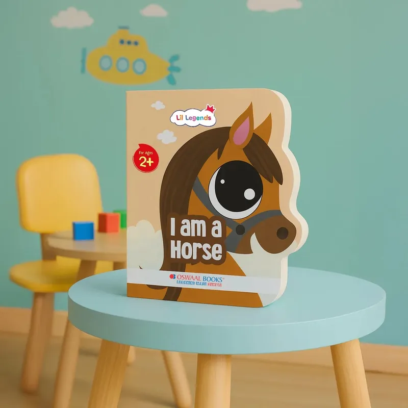 Lil Legends Shaped Board Book - Farm Animals: Horse | Horse-Shaped Picture Book for Kids Age 2+ Years | Early Learning Book with Colourful Illustrations for Toddlers & Preschoolers