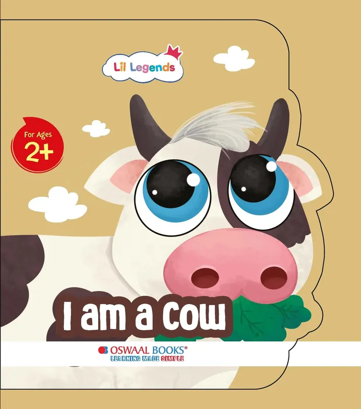 Lil Legends Shaped Board Book - Pet Animals: Cow | Cow-Shaped Picture Book for Kids Age 2+ Years | Early Learning Book with Colourful Illustrations for Toddlers & Preschoolers