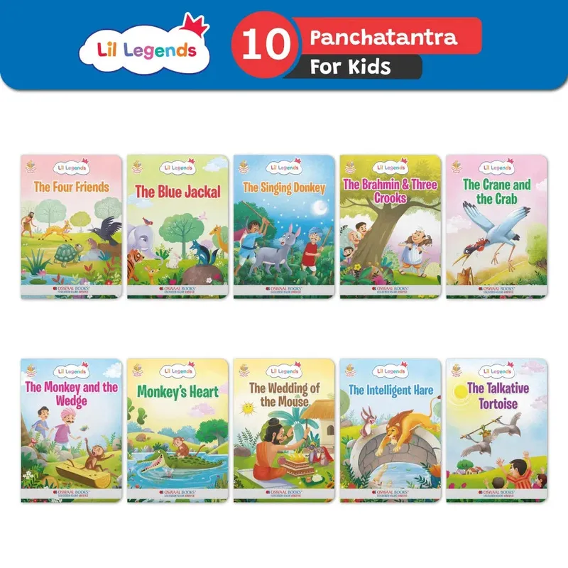 Lil Legends Timeless Panchatantra Stories for Kids Age 2+ Years - Set of 10 Illustrated Story Books | Short English Bedtime Stories with Colourful Pictures | Picture Books for Early Readers