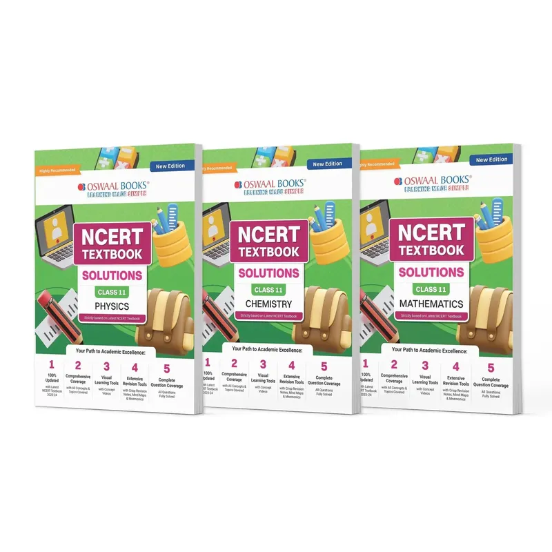 CBSE Class 11 NCERT Textbook Solutions Class 11 | Physics | Chemistry | Mathematics | Set of 3 Books | For Latest Exam