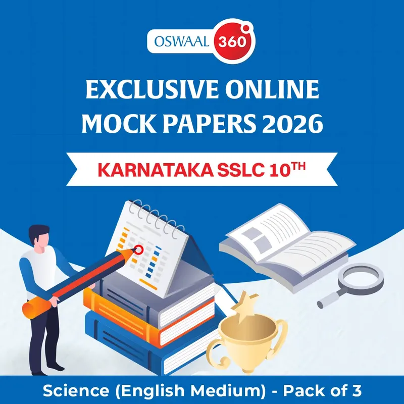 Karnataka Board Class 10 Karnataka SSLC Class 10th Science (English Medium) | Exclusive Online Mock Papers 2026 - Pack of 3