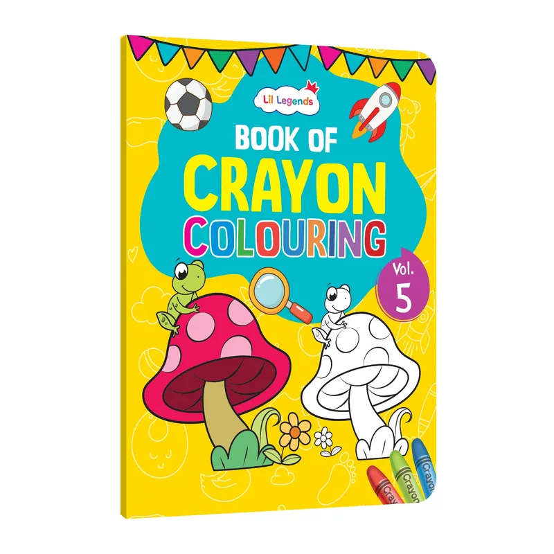 Lil Legends Book Of Crayon Colouring for Kids | Builds Focus, Creativity and Colour Recognition | Colouring Activity Book with Detailed Designs | For LKG/UKG | Age 4+