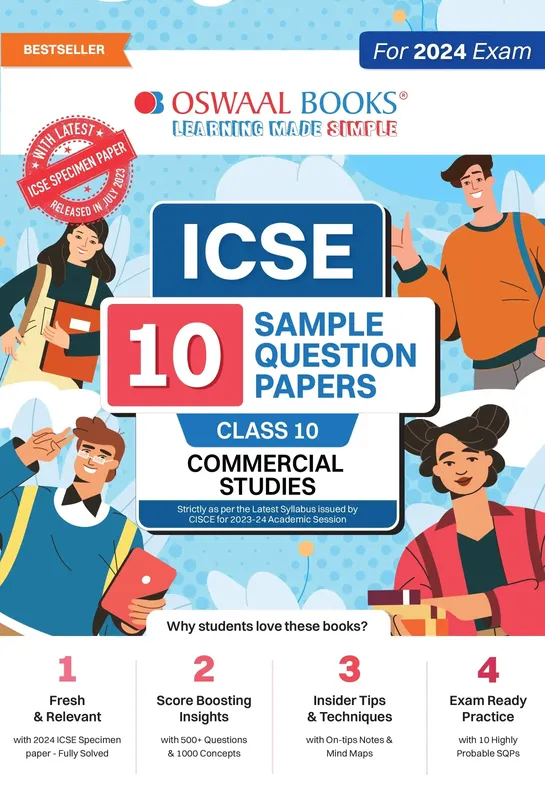 ICSE 10 Sample Question Papers Class 10 Commercial Studies For Board Exam 2024 (Based On The Latest CISCE/ ICSE Specimen Paper)