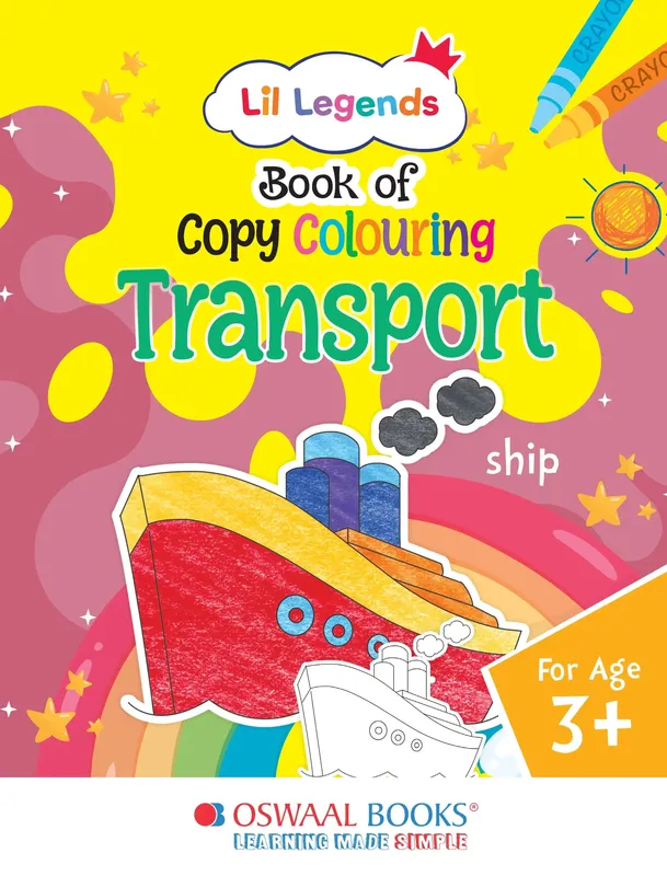 Lil Legends Book Of Copy Colouring Transports for Kids | Fun Activity Book to Boost Focus, Vocabulary and Creativity | For Nursery/LKG/UKG | Age 3+