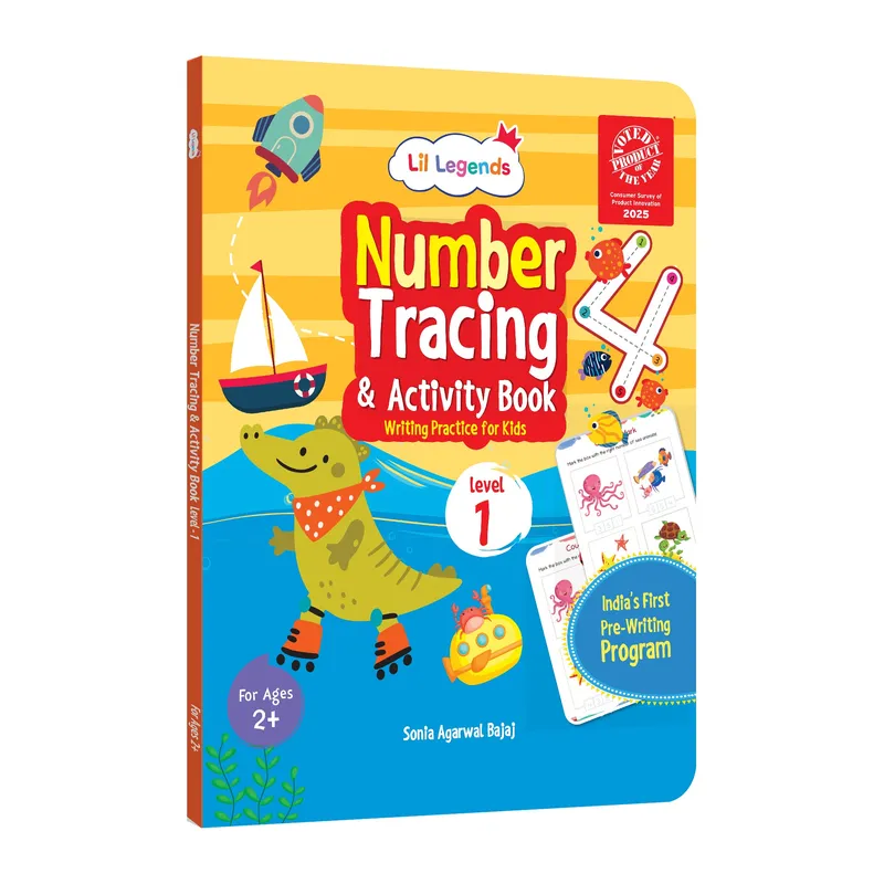 Lil Legends Writing Books Number Tracing and Activity Book Level 1 for Kids | Number Recognition and Fun Activities | Workbook with Smart Dot Guidance | For Nursery/LKG/UKG | Age 2-4