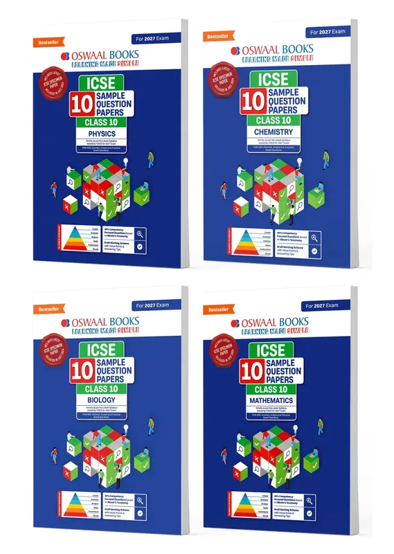 ICSE | 10 Sample Question Papers | Class 10 (Set of 4 Books) | Physics, Chemistry, Biology & Maths (For 2027 Exam) | Includes – Board Paper 2026 & Specimen 2027